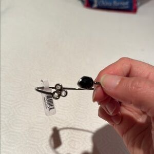 Black rhodium with black faux crystal bracelet